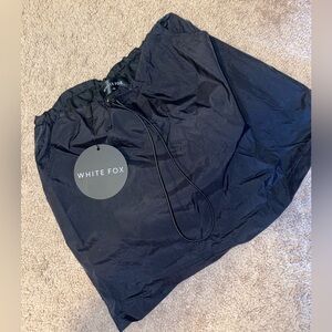 White fox mini skirt